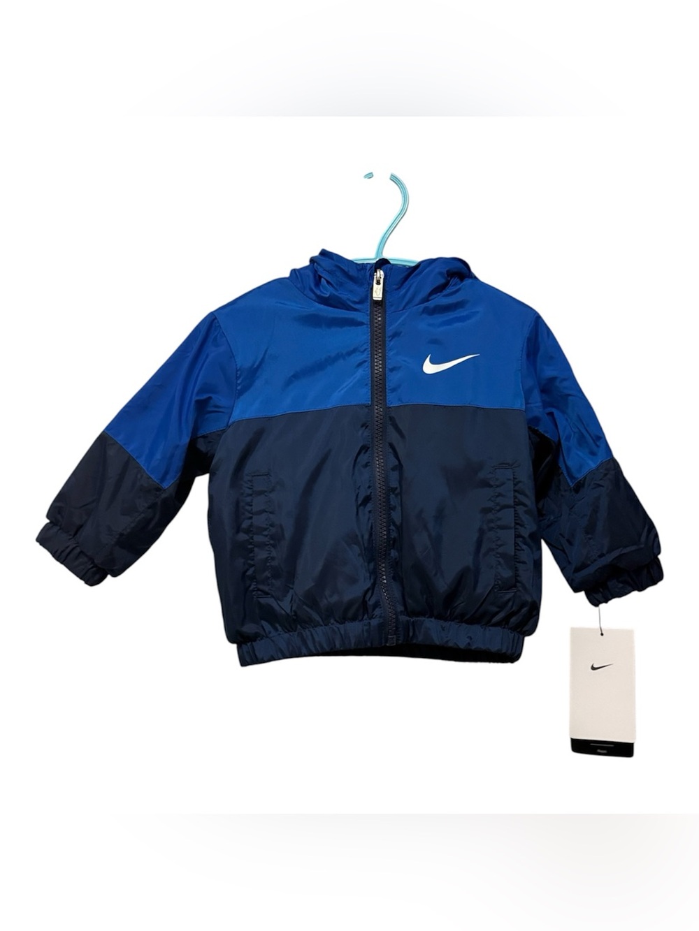Nike ColorBlock fleece lined Blue Hooded Kids Jacket